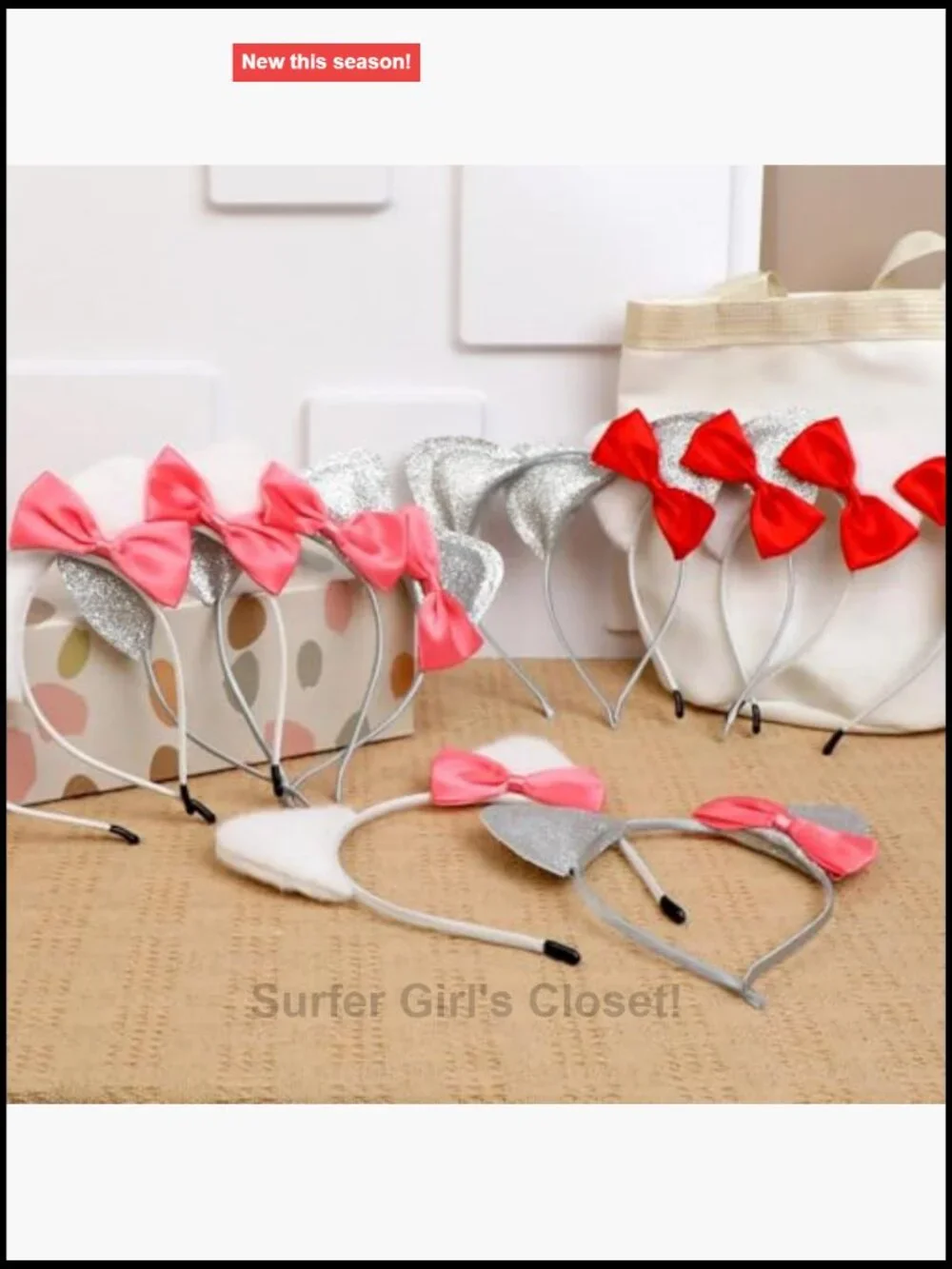16PCS Cat Ears Headbands Set, Animal Party Favors, Kawaii Hair Accessories